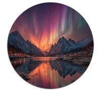 1000pcs (67.5x67.5cm) Puzzle Per Adulti Aurora boreale Donna Uomo Tavola Di Legno Ad Incastro Di Precisione Neve-capped Mountains of The Lofoten Islands
