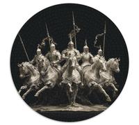 1000pcs (67.5x67.5cm) Puzzle Per Adulti Cavaliere d'argento con lancia e scudo Donna Uomo Tavola Di Legno Ad Incastro Di Precisione
