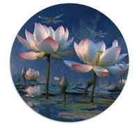 1000pcs (67.5x67.5cm) Puzzle, Puzzle Per Adolescenti Adulti Beautiful Loto in The Pond - cielo azzurro, Dragofly And Dew