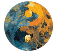 1000pcs (67.5x67.5cm) Puzzle, Puzzle Per Adolescenti Adulti Cornice con simbolo Yin Yang del Tai Chi, fusione di montagne e acqua