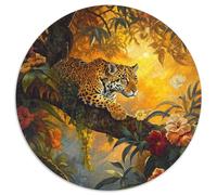 1000pcs (67.5x67.5cm) Scena nella giungla Jigsaw,Giaguaro Sitting on A Tree Puzzle Fai Da Te Per Adulti E Folla Dai 14 Anni in Su