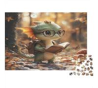 1000pcs (75x50cm) Fumetto Style Jigsaw,Carino Little Green Drago Puzzle Fai Da Te Per Adulti E Folla Dai 14 Anni in Su