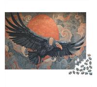 1000pcs (75x50cm) L'avvoltoio nero trasporta il sole verso una nuova alba Jigsaw, Puzzle Fai Da Te Per Adulti E Folla Dai 14 Anni in Su