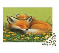 1000pcs (75x50cm) Little Fox Sleeping on Mother's Back, Open Field Jigsaw, Puzzle Fai Da Te Per Adulti E Folla Dai 14 Anni in Su