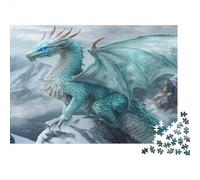 1000pcs (75x50cm) Majestic Aquamarine Drago Jigsaw,Cima innevata Puzzle Fai Da Te Per Adulti E Folla Dai 14 Anni in Su