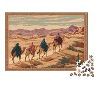 1000pcs (75x50cm) Middle Eastern Desert Scene with Women Riding Camels Jigsaw, Puzzle Fai Da Te Per Adulti E Folla Dai 14 Anni in Su