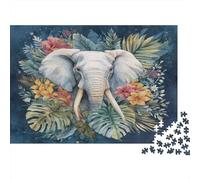 1000pcs (75x50cm) Puzzle Impossibili Acquerello Elefante bianco nella giungla Decorazione Per La Casa. Rilassamento E Intelligence Per Adulti