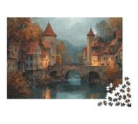 1000pcs (75x50cm) Puzzle Impossibili Autunno circondato da alberi Medioevo Towns Decorazione Per La Casa. Rilassamento E Intelligence Per Adulti