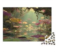 1000pcs (75x50cm) Puzzle Impossibili Blooming LotoSplendido laghetto nella Forestaa Decorazione Per La Casa. Rilassamento E Intelligence Per Adulti