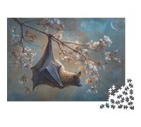 1000pcs (75x50cm) Puzzle Impossibili Fruit Bats Perched on A Light-colored Cherry Blossom Branch Decorazione Per La Casa. Rilassamento E Intelligence Per Adulti