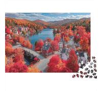 1000pcs (75x50cm) Puzzle Impossibili Pittoresca città del New England in autunno Decorazione Per La Casa. Rilassamento E Intelligence Per Adulti
