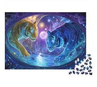 1000pcs (75x50cm) Puzzle Impossibili Stile fantasy Leone, tigre nel simbolo dello Yin e Yang Decorazione Per La Casa. Rilassamento E Intelligence Per Adulti