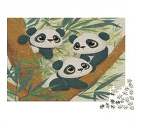 1000pcs (75x50cm) Puzzle Impossibili Tre adorabili cuccioli di panda con grandi occhi Decorazione Per La Casa. Rilassamento E Intelligence Per Adulti