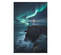 1000pcs(75x50cm) Puzzle Lighthouse Under Aurora Borealis Puzzle Per Adulti Gioco Pratico Corsa Di Velocità Regali Unici Per Compleanno E Natale 1000pcs(75x50cm)