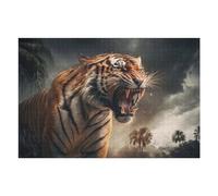 1000pcs(75x50cm) Puzzle Per Adolescenti Aggressive Angry Tiger Puzzle Per Adulti, Giocattoli Antistress, Decorazione Murale, Regali Di Natale E Compleanno 1000pcs(75x50cm)