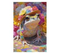 1000pcs(75x50cm) Puzzle Per Adolescenti Colorful Frog with Hat Puzzle Per Adulti Gioco Rompicapo Ma Divertente E Umoristico Per Compleanno, Natale 1000pcs(75x50cm)