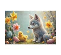 1000pcs(75x50cm) Puzzle Per Adolescenti Easter Fox And Chick Scene Puzzle Per Adolescenti Gioco Rompicapo Regalo Di Compleanno Attività Divertenti A Casa 1000pcs(75x50cm)