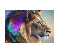 1000pcs(75x50cm) Puzzle Per Adolescenti Fantasy Lion with Peacock Feathers Puzzle Per Adulti Gioco Pratico Assemblaggio Di Modelli Regali Unici Per Compleanni E Occasioni Speciali 1000pcs(75x50cm)