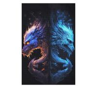1000pcs(75x50cm) Puzzle Per Adolescenti Fire & Ice Fantasy Dragon Artwork Puzzle Per Adulti Giochi Per Famiglie Analisi E Logica Giochi Stimolanti Regali 1000pcs(75x50cm)