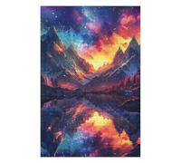 1000pcs(75x50cm) Puzzle Per Adolescenti Galactic Reflections Mountain Lake Sunset Puzzle Per Adolescenti Giocattolo Decorazione Da Parete Regali Per Donne Sfida Educativa 1000pcs(75x50cm)