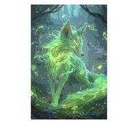 1000pcs(75x50cm) Puzzle Per Adolescenti Glowing Green Fox Forest Puzzle Per Adulti, Giocattoli Antistress, Decorazione Murale, Regali Di Natale E Compleanno 1000pcs(75x50cm)