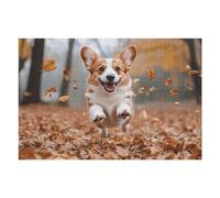 1000pcs(75x50cm) Puzzle Per Adolescenti Happy Corgi Running in Autumn Leaves Puzzle Per Adulti Gioco Pratico Assemblaggio Di Modelli Regali Unici Per Compleanni E Occasioni Speciali 1000pcs(75x50cm)