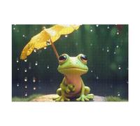 1000pcs(75x50cm) Puzzle Per Adolescenti Happy Frog Rain Cute Puzzle Per Adulti Gioco Pratico Assemblaggio Di Modelli Regali Unici Per Compleanni E Occasioni Speciali 1000pcs(75x50cm)