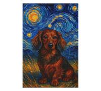 1000pcs(75x50cm) Puzzle Per Adolescenti Longhaired Dachshund Starry Night Puzzle Per Adulti Giocattoli Fai Da Te Sfida Difficile Regali Unici Per Compleanno E Natale 1000pcs(75x50cm)