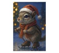 1000pcs(75x50cm) Puzzle Per Adolescenti Puzzle Christmas Squirrel on Ice Skates Puzzle Fai Da Te Giocattoli Per Il Divertimento in Famiglia Regali Unici Per Compleanno E Natale 1000pcs(75x50cm)