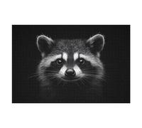 1000pcs(75x50cm) Puzzle Per Adolescenti Raccoon Portrait on Black Background Puzzle Per Adulti Gioco Pratico Assemblaggio Di Modelli Regali Unici Per Compleanni E Occasioni Speciali 1000pcs(75x50cm)