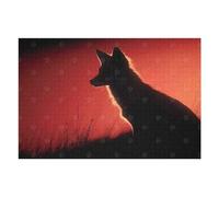 1000pcs(75x50cm) Puzzle Per Adolescenti Silhouette of A Fox Against Red Sky Puzzle Giocattolo Decorazione Da Parete Analisi E Logica Divertimento Attività A Casa, 1000pcs(75x50cm)