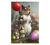 1000pcs(75x50cm) Puzzle Per Adolescenti Squirrel Family Balloons Garden Puzzle Gioco Rompicapo Decorazione Da Parete Regali Unici Per Compleanno E Natale 1000pcs(75x50cm)