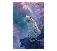 1000pcs(75x50cm) Puzzle Per Adolescenti White Tiger in Cherry Blossom Heaven Puzzle Per Adolescenti Giochi Rilassanti Decorazione Perfetta Regali Antistress 1000pcs(75x50cm)