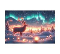 1000pcs(75x50cm) Puzzle Per Adolescenti Winter Magic Deer Under Aurora Borealis Puzzle Per Adolescenti: Giocattoli Antistress, Un'opera D'arte, Attività Divertenti Da Fare A Casa 1000pcs(75x50cm)