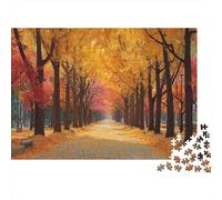 1000pcs (75x50cm) Puzzle Per Adulti Autumn Park Path Lined with Tall Ginkgo Trees with Golden Leaves Donna Uomo Tavola Di Legno Ad Incastro Di Precisione