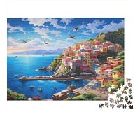 1000pcs (75x50cm) Puzzle Per Adulti Cinque Terre Donna Uomo Tavola Di Legno Ad Incastro Di Precisione Bellissimo