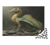 1000pcs (75x50cm) Puzzle Per Adulti Green And Gold Gradient Scales Drago Donna Uomo Tavola Di Legno Ad Incastro Di Precisione