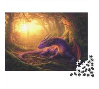1000pcs (75x50cm) Puzzle Per Adulti Purple Drago Donna Uomo Tavola Di Legno Ad Incastro Di Precisione Sole che splende nella forestaa