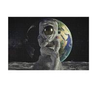 1000pcs(75x50cm) Puzzle Per Adulti Puzzle Astronaut on The Moon with Earth in Background Puzzle Per Adulti Giocattoli Fai Da Te Migliorano La Memoria Regali Di Natale E Compleanno 1000pcs(75x50cm)