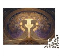 1000pcs (75x50cm) Puzzle Per Adulti The Tree of Life, Shaped Like Intertwined Human Figures Donna Uomo Tavola Di Legno Ad Incastro Di Precisione