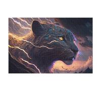 1000pcs(75x50cm) Puzzle Per Adulti Thundering Leopard Wild Power Unleashed -1 Puzzle Per Adulti Gioco Rompicapo Regalo Per Donne Interazione Genitore-figlio 1000pcs(75x50cm)