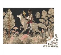 1000pcs (75x50cm) Puzzle Per Adulti Wolf Donna Uomo Tavola Di Legno Ad Incastro Di Precisione Forestaa Fungos