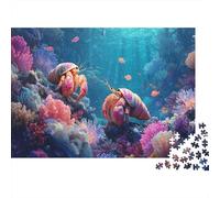 1000pcs (75x50cm) Puzzle, Puzzle Per Adolescenti Adulti Grazioso paguro che nuota nella barriera corallina