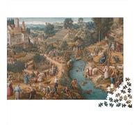 1000pcs (75x50cm) Puzzle, Puzzle Per Adolescenti Adulti La ricchezza e la diversità della vita rurale medievale