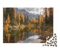 1000pcs (75x50cm) Puzzle, Puzzle Per Adolescenti Adulti The Calm Lake Reflects The Golden Orange Leaves