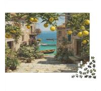 1000pcs (75x50cm) Villaggio costiero con affascinanti case in pietra Jigsaw, Puzzle Fai Da Te Per Adulti E Folla Dai 14 Anni in Su