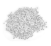 1000Pcs Acrilico Alfabeto Perline Rotonde Piatte Perline Bianche con Lettere Nere A-Z Lettera Perline per Gioielli Fai Da Te Fare Collane Artigianali Bracciali Assortimento articoli di gioielleria
