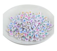 1000PCS Acrilico Colorato Alfabeto Perline Lettera Rotonda Perline Charms per