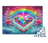 1000pcs Mini Puzzle Per Adulti Cuore Fiori Arcobaleno Sfidante | rilassamento durevole della mente del regalo dell'amico della struttura della decorazione del salone del cartone di 70x50cm