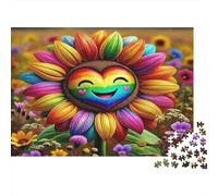 1000pcs Mini Puzzle Per Adulti Fiore Cuore Sorriso Sfidante | rilassamento durevole della mente del regalo dell'amico della struttura della decorazione del salone del cartone di 70x50cm